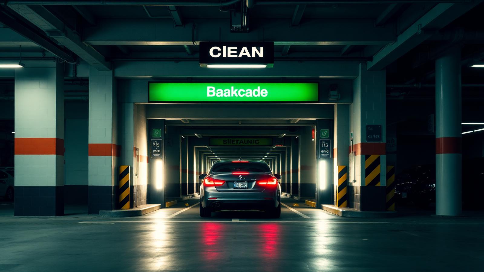 Rows of parked cars in a multi storey car park